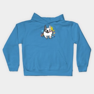 French Bulldog Running with Paint Splashes Frenchie Dog Kids Hoodie